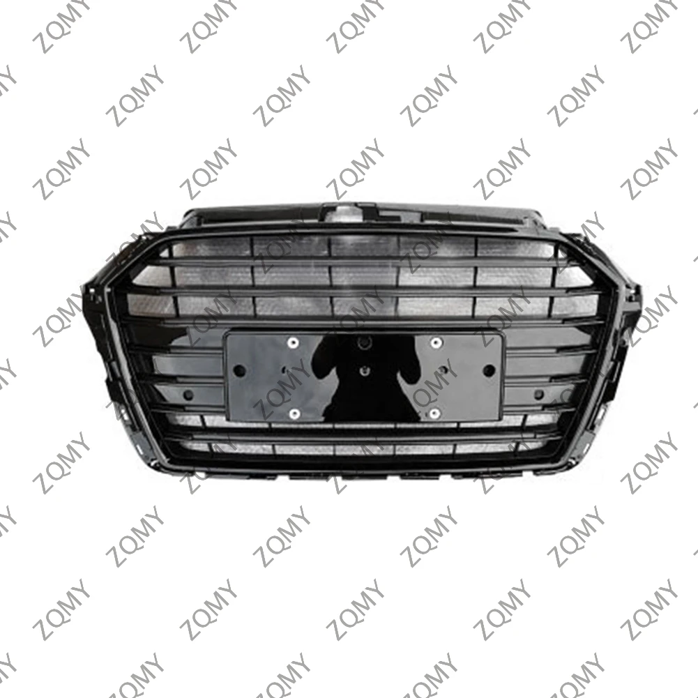 With/Logo For Audi A3/A3L 2017 2018 2019 2020 Car Front Bumper Grille Centre Panel Styling Upper Grill (Modify S3 style)