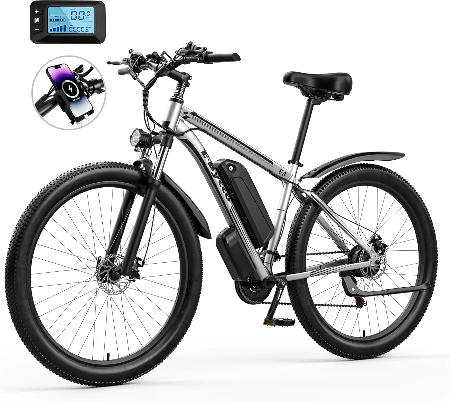 29'' 1000W Motor Electric Bike for Adults 32MPH with 48V 17.5AH Battery Up to 65 Miles 7Speed,Pedal Assist Throttle Class 3