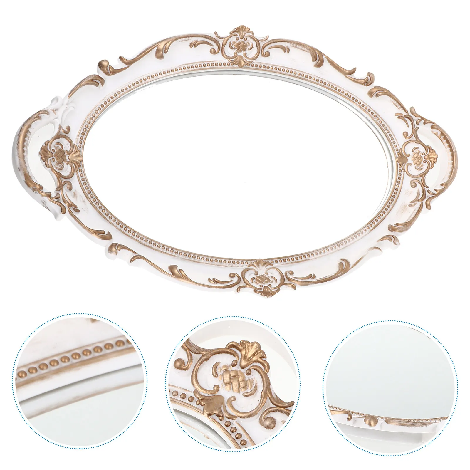 

Овальный поднос-органайзер из смолы с зеркальным эффектом для украшений: серег, колец, ожерелий, браслетов, мелочей и ключей