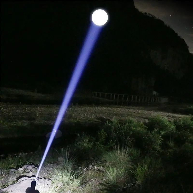 ABVG-Long Range LED Spotlight Super Bright High Power Flashlight With Battery Indicator