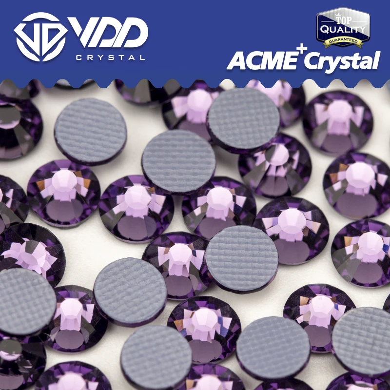 VDD 035 Tanzanite ACME + seria Hotfix kryształowe kryształowe Flatback Strass brokatowe diamentowe kamienie do dekoracji ubrań