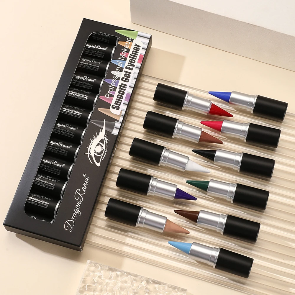 Trucco opaco ombretto stick 12 colori / set matita gel eyeliner facile da usare trucco cosmetici evidenziatore penna eyeliner colorato