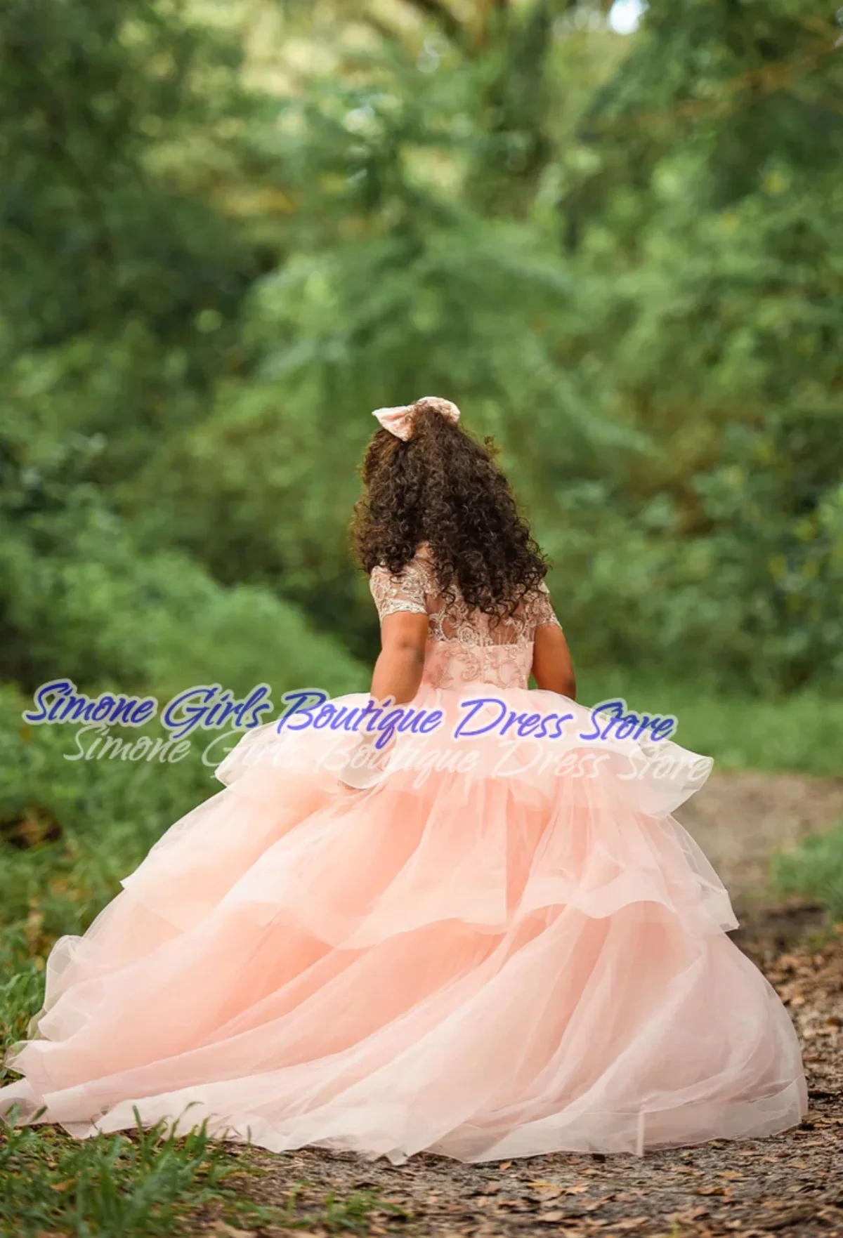 Falda mullida con diseño recortado, decoración bordada, costura de encaje, vestido de flores para niñas, ceremonias de boda, actuaciones de baile