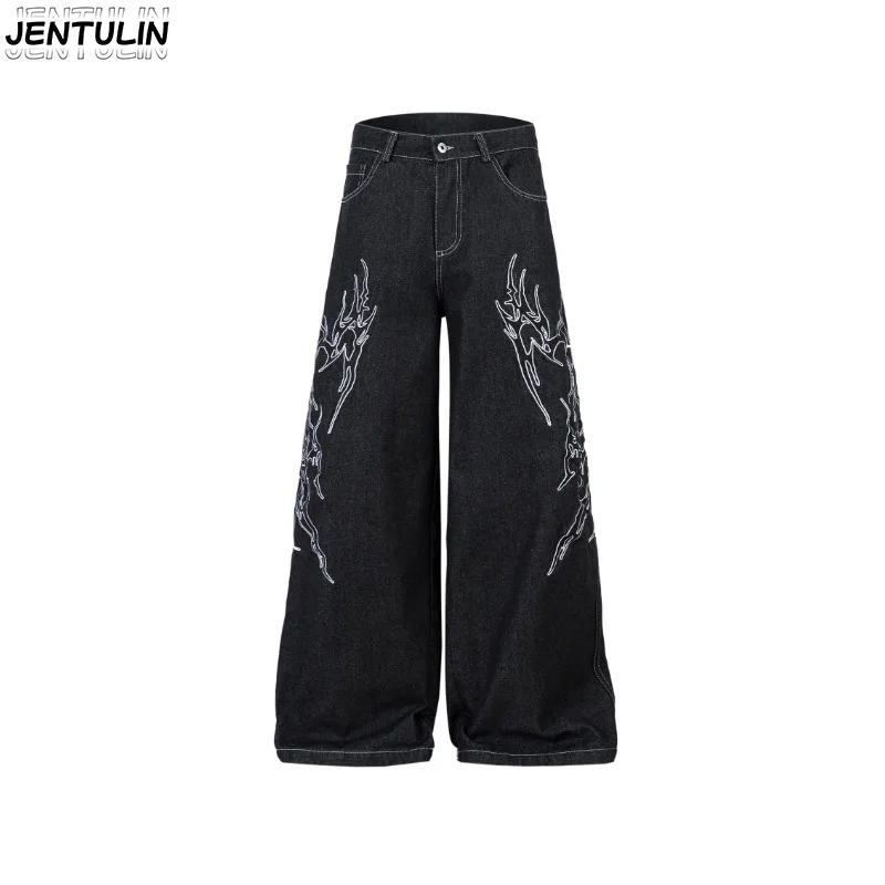 

Y2K Harajuku Men's Clothing New Streetwear Loose Jean Men Korean Style Fashion Loose Straight Wide Leg Pants Male Brand Clothing
