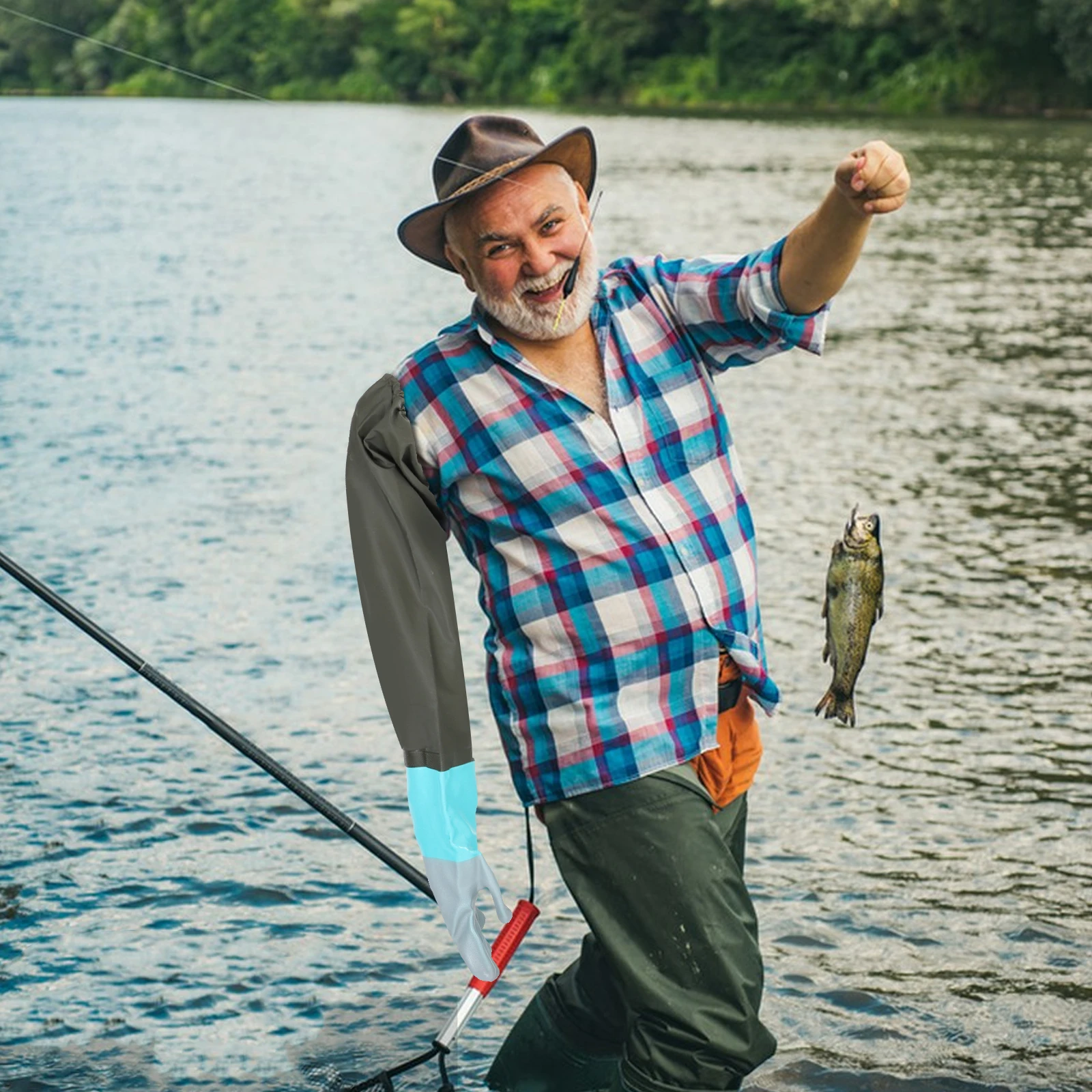 

Gardening Safety Long CAR WASH Fishing Waterproof Cleaning Work Sleeve Women 75cm Long Arm Pond Gloves Thickened for Car