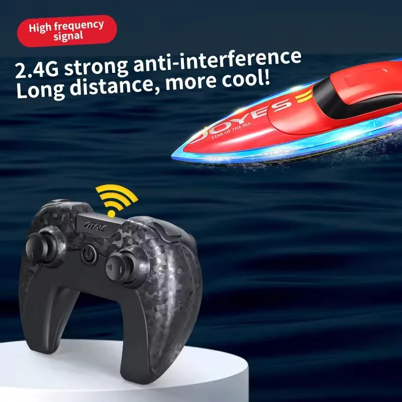 

30KM/H Capsize Reset High Speed RC Boat Speedboat 2.4G LED Lighting Low Power Warning Waterproof Remote Control Boat Kids Toy