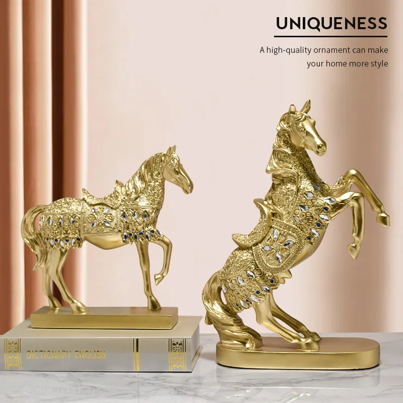 

New Office Table Decoration Resin Craft Office Living Room foyer Wine Cabinet Home Horse Decoration