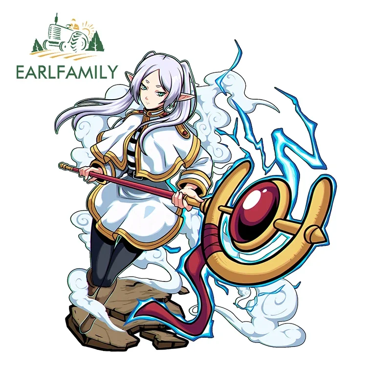 

EARLFAMILY Cool Attractive Frieren Theme Car Sticker and Decal Funny Waterproof DIY Car Accessories Personal Trunk Bumper Decor