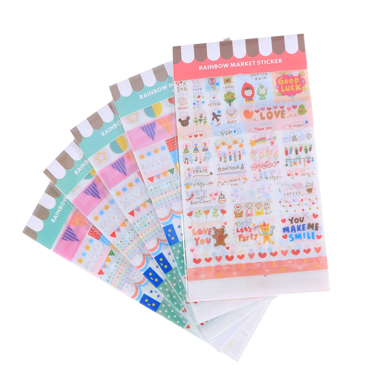 

Rainbow Corner Stickers Transparent PVC Decorative Journal Supplies Students DIY Scrapbook Notebook Planner Photo Album Stickers