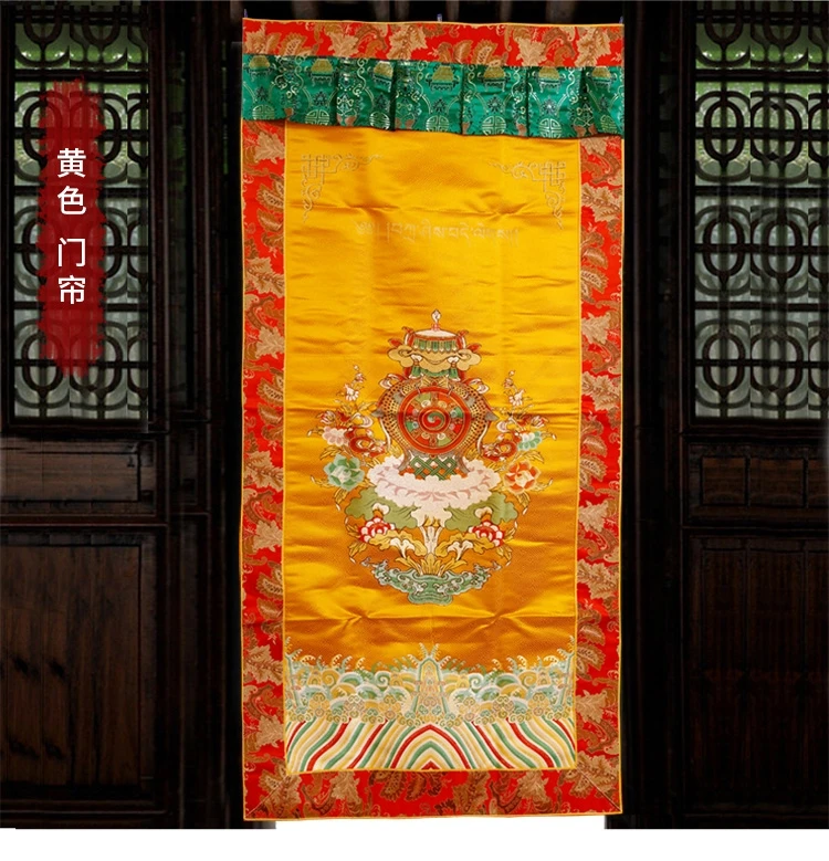 Wholesale Buddhist supplie # Asia Nepal Buddhism Eight auspicious symbol Embroidery wall Partition Door curtain