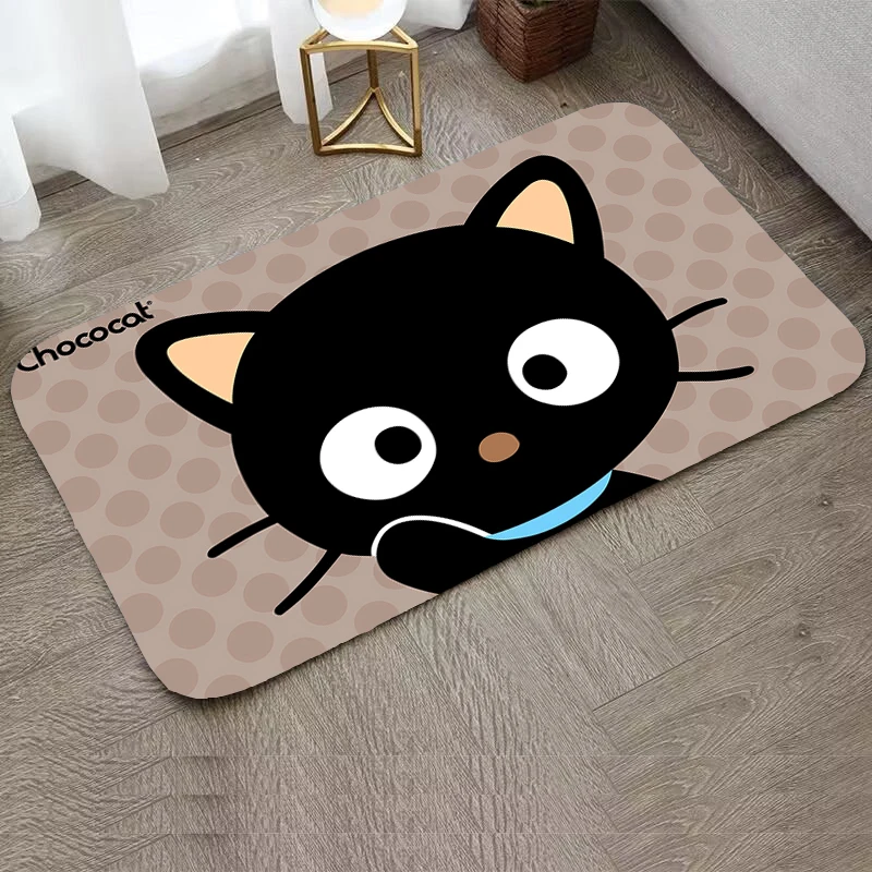 Chococat Custom House Entrance Mat Kitchen and Home Items Mats Bedroom Washable Non-slip Kitchen Rug Anime Carpet Rugs Foot Door