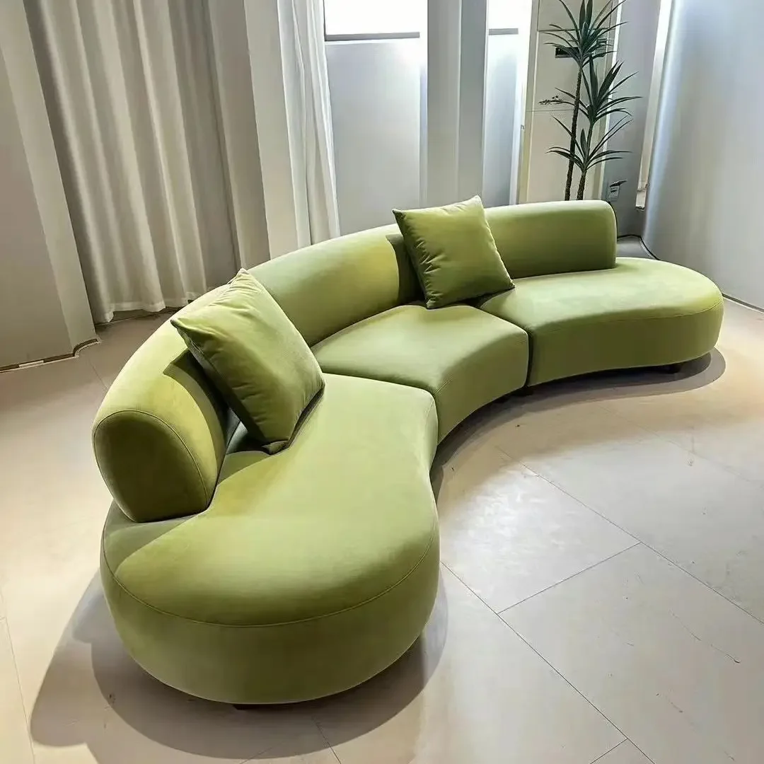 Semi-circular curved lounge area reception special-shaped modern simple guest sofa