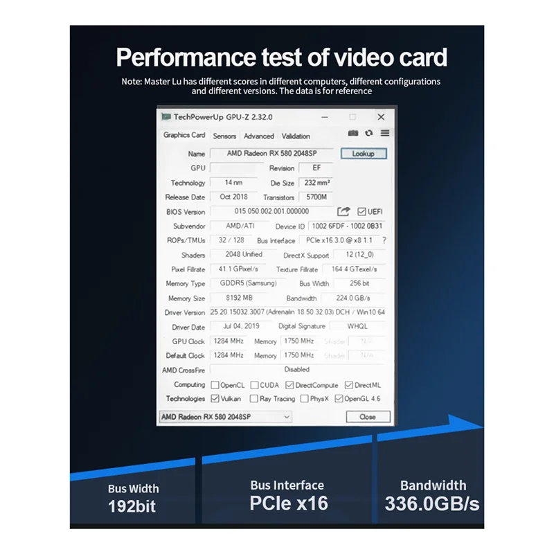 

Видеокарта RX580 GDDR5 8 ГБ 1257 МГц 1340 МГц 256 бит DVI + HD + DP PCI E 3.0 X16 4096X2160 Видеокарта