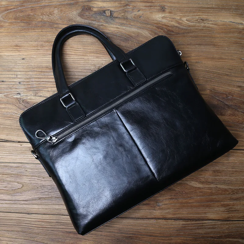 Nzpj Vintage Echt leder Herren Aktentasche natürliche Rindsleder horizontale Handtasche Business Umhängetasche lässige Computer tasche – Detail 21