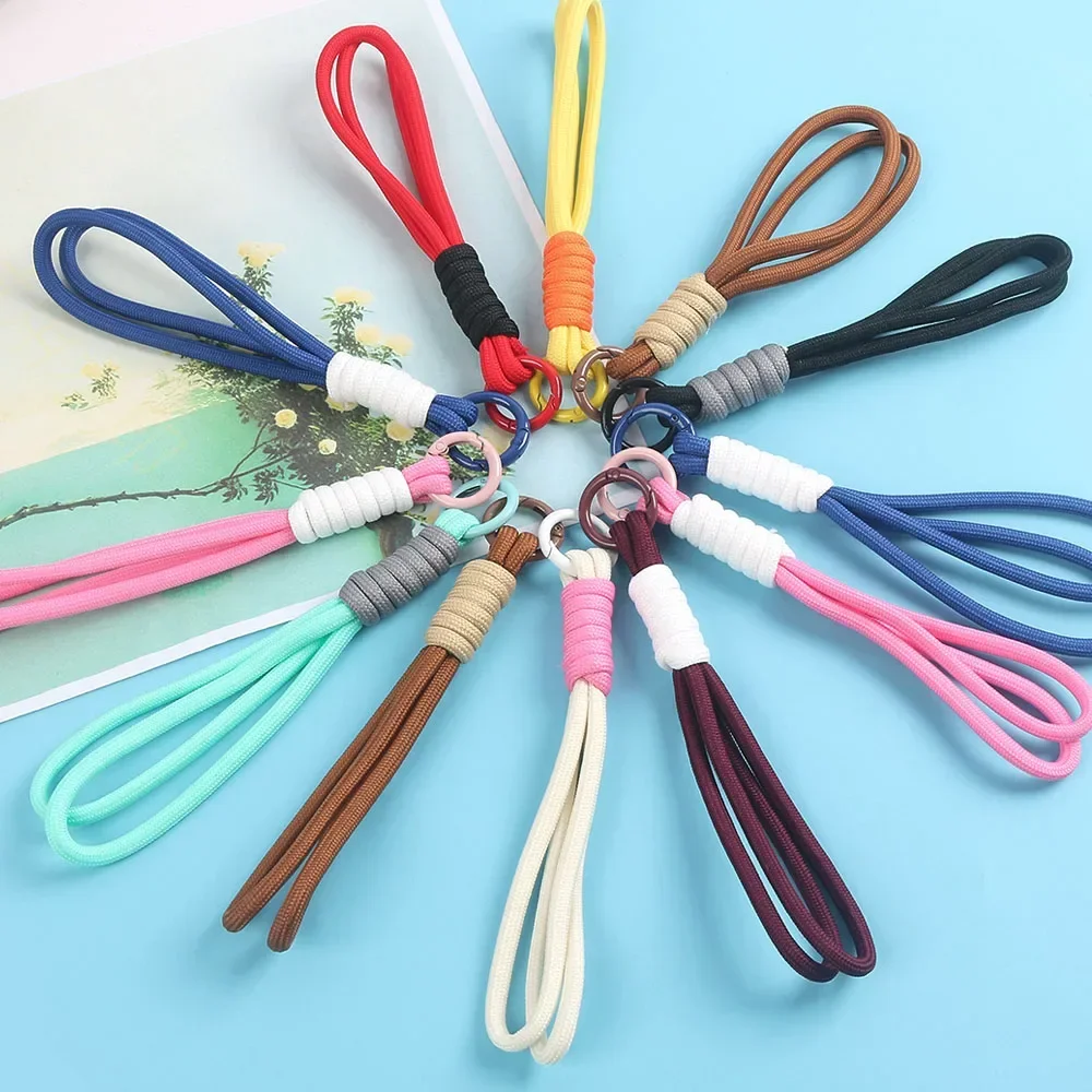 Sports Braided Lanyard Creative Color Rope Keychain Anti-lost Fitness Bottle Accessories Bag Phone Case Keyring DIY Ornament