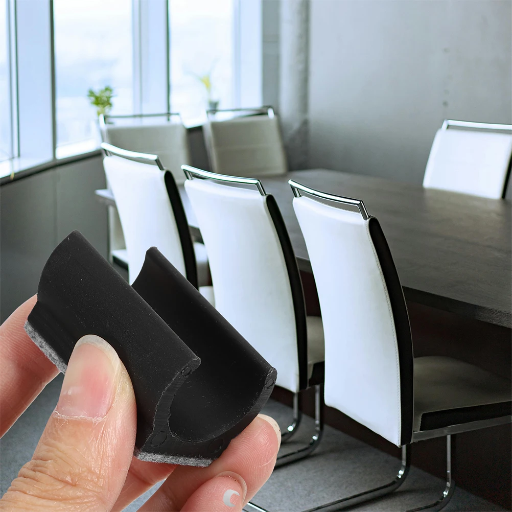 6pcs U-Shaped Wool Felt Chair Leg Pads 19mm 22mm 25mm Black Anti-Scratch Silent Furniture Protectors for Hardwood Floors image 4