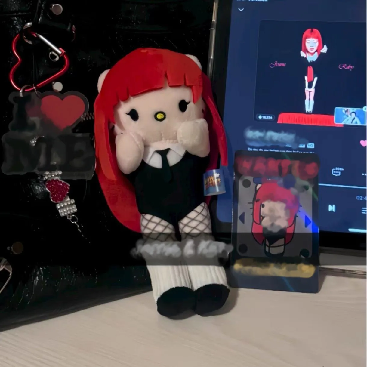 

New model Hello kitty Plush Keychains Winter Wrap Kitty cat Small Pendant Anime Plushie Doll Gift