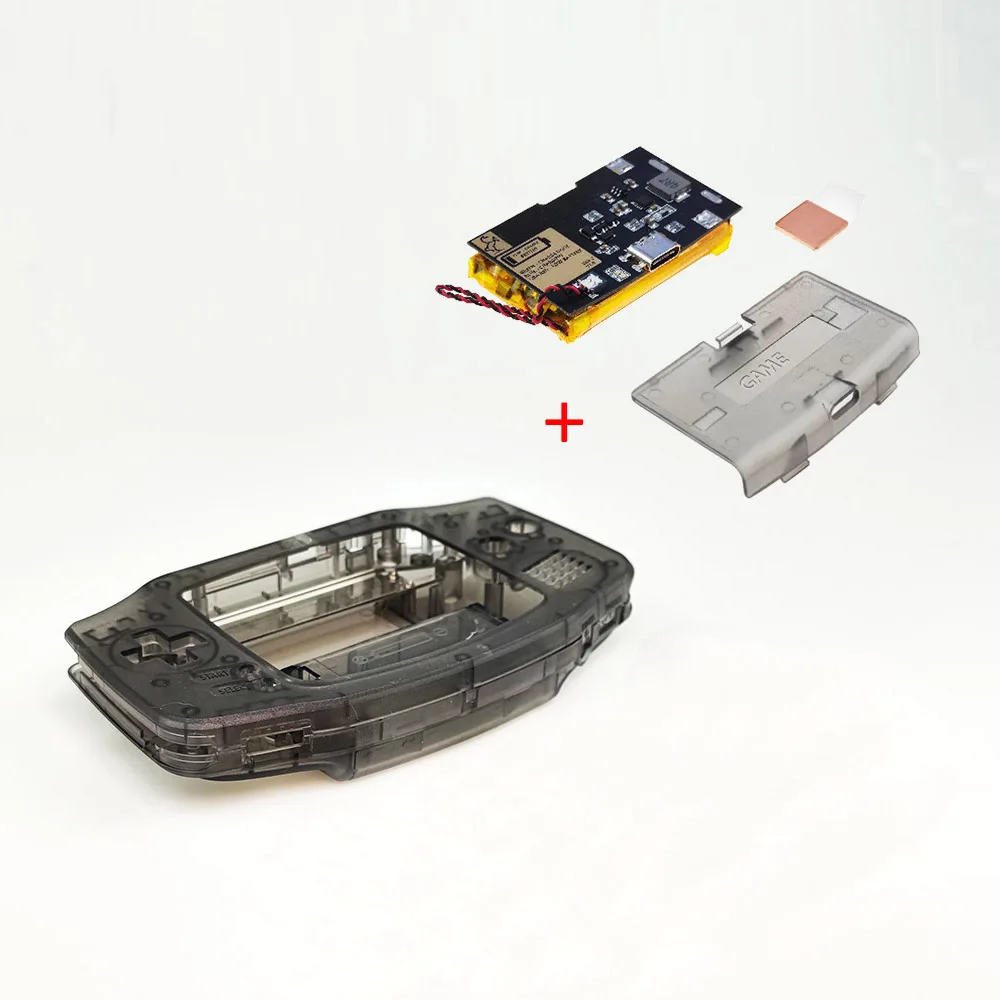 Bateria de lítio embutida de 1800mAh com carcaça personalizada IPS V3 V4 para GBA IPS V4 Backlight pré laminada tela LCD V3