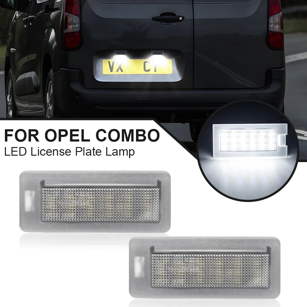 

2PCS LED Number Plate Light For Fiat Doblo II Opel Vauxhall Combo Ram ProMaster City Error Free License Plate Lamp