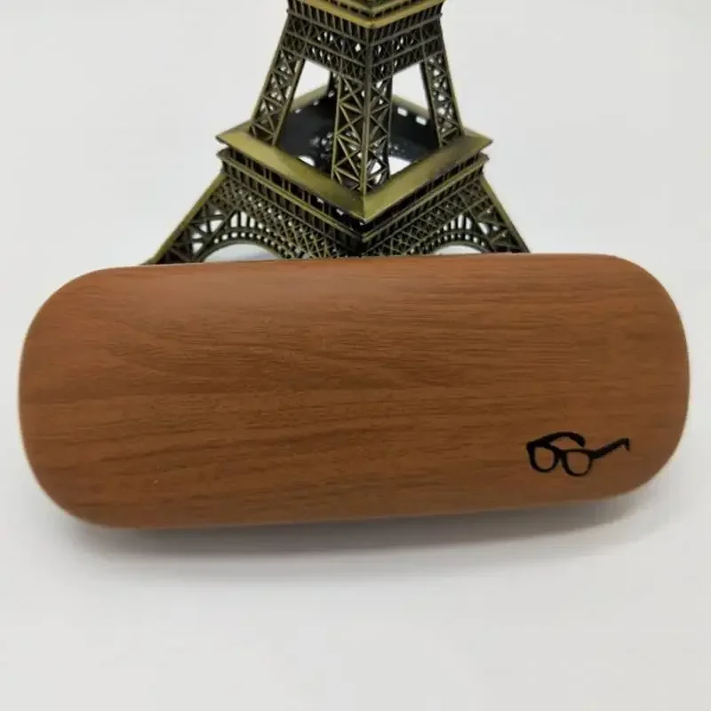 High Quality Wood Grain Hard Hard Shell Glasses Case,Eye Glass Carry Case for Men Women PU Leather Eyeglass Box Holder