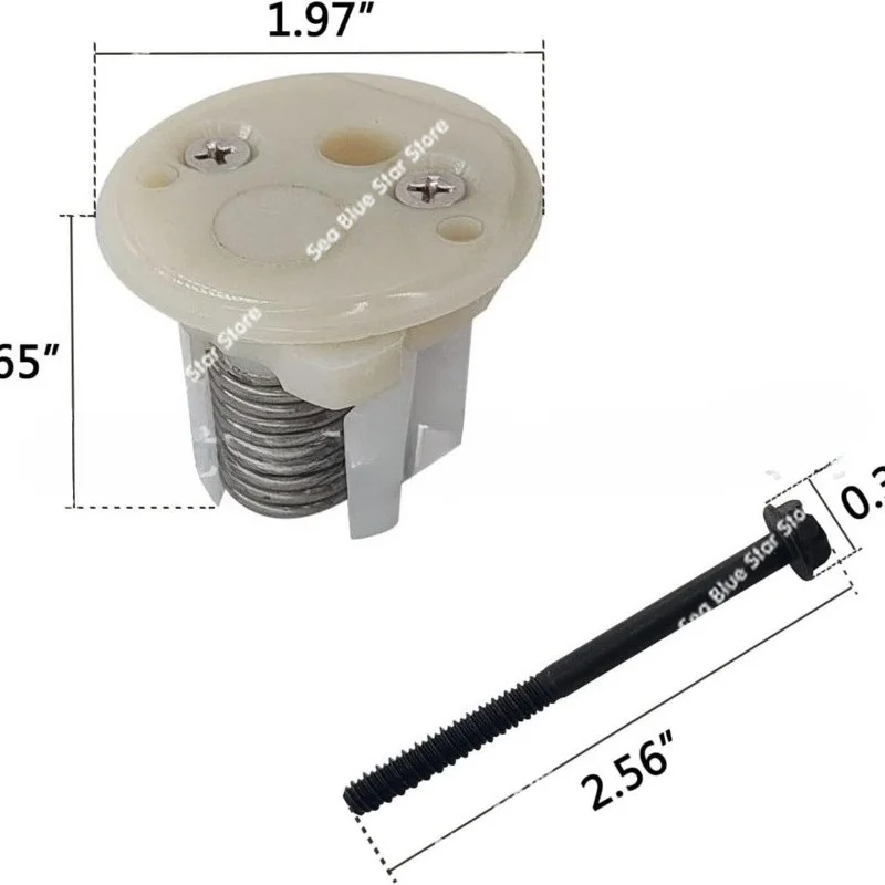 Toilet Accessories 385236096 Spring Chuck Kit with White End Cap and Bolts for Dometic, Traveler Toilet Accessories