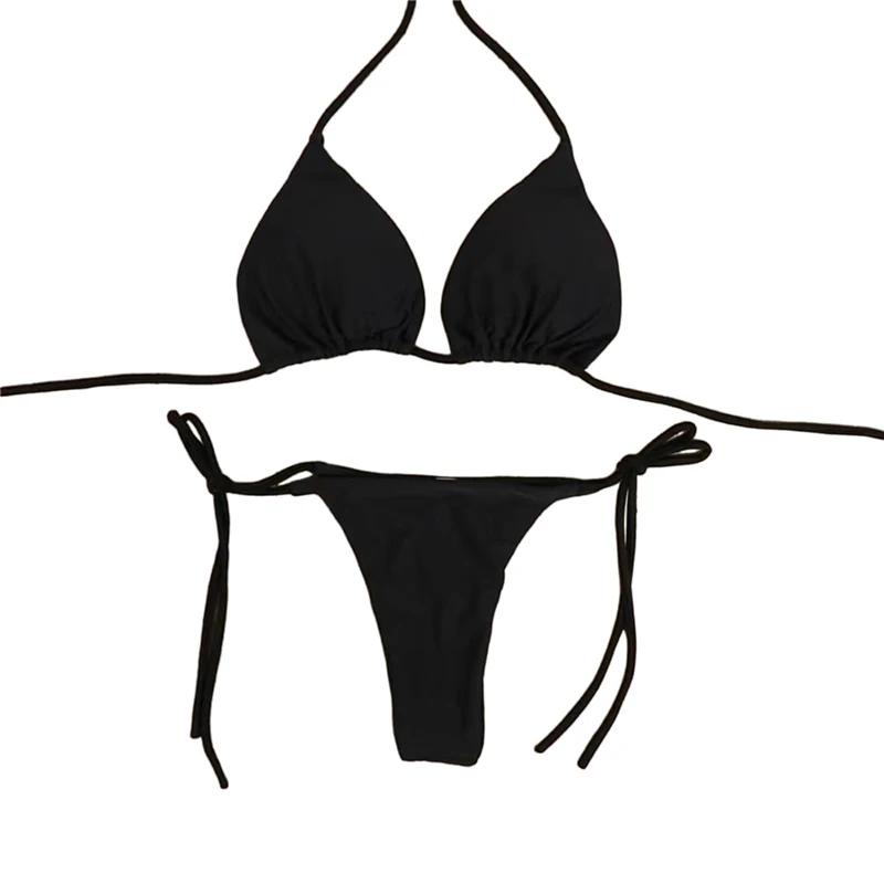 Letnie seksowne zestawy bikini dla kobiet sznurowane biustonosze topy wiązane stringi strój kąpielowy damski strój kąpielowy plażowy brazylijskie