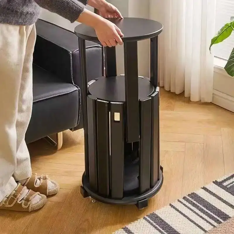 Solid Wood Stool Household Movable Round Stool Creative Stacking Stool Light Luxury Living Room Leisure Stools Home Coffee Table
