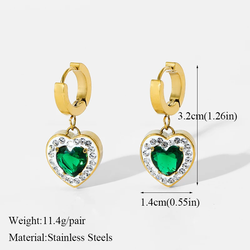 EILIECK Damen Luxus Blumen Kristall Zirkon Hängeohrringe 18K Gold PVD-beschichteter Edelstahl Mode Ohrschmuck Geschenk – Detail 6