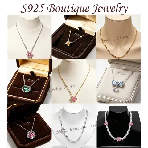 S925 sterling silver new bee bow clover necklace for women 2026 DIY exquisite holiday gift jewelry