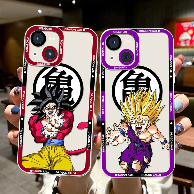 Dragon Ball Z GT Goku Gohan For iPhone 15 14 13 12 11 Mini XS XR X Pro MAX 8 7 6 Plus SE Angel Eyes Transparent Apple Case