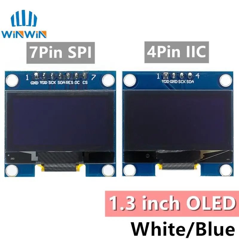 1.3 inch OLED module  SPI/IIC I2C Communicate white/blue color 128X64 1.3 inch OLED LCD LED Display Module 1.3