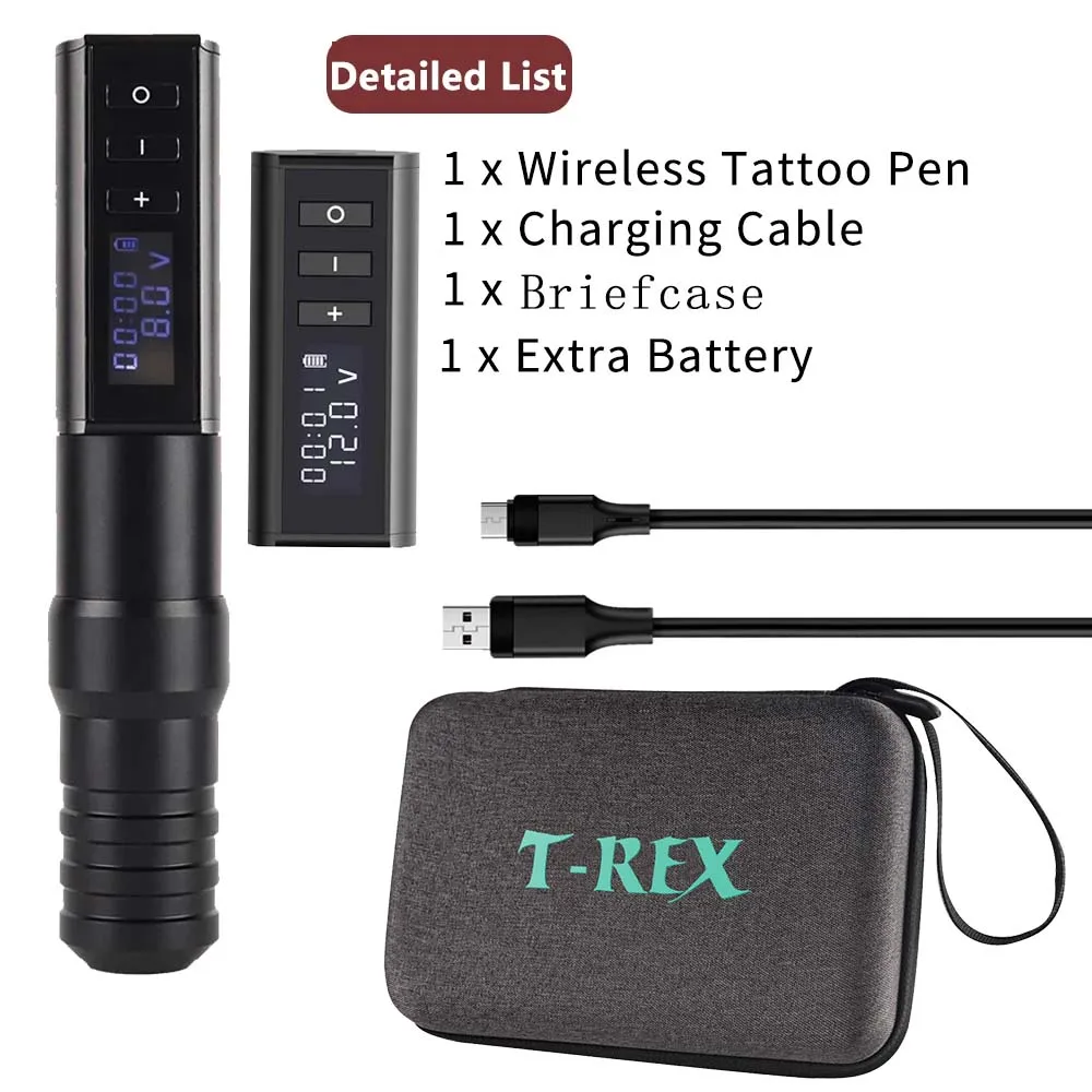 T-Rex Ambition Professional Wireless Tattoo Machine Kit Pen With