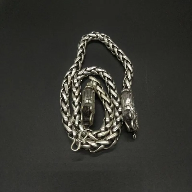 

Хит продаж: тибетское серебряное ожерелье ручной работы в этническом стиле, цепочка для свитера, изысканный подарок для семьи