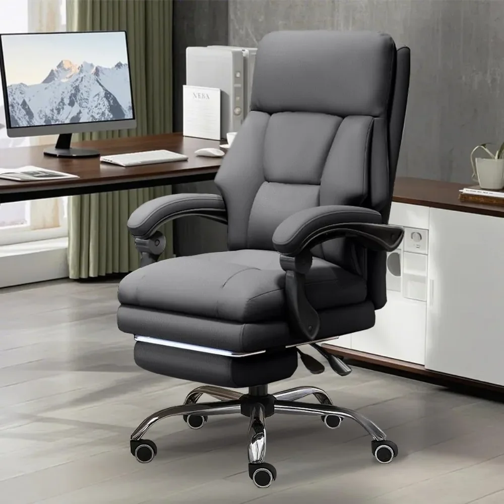 Office Chair Adjustable Height Executive Desk Chair with Foot Rest Comfortable Computer Chair High Back Reclining