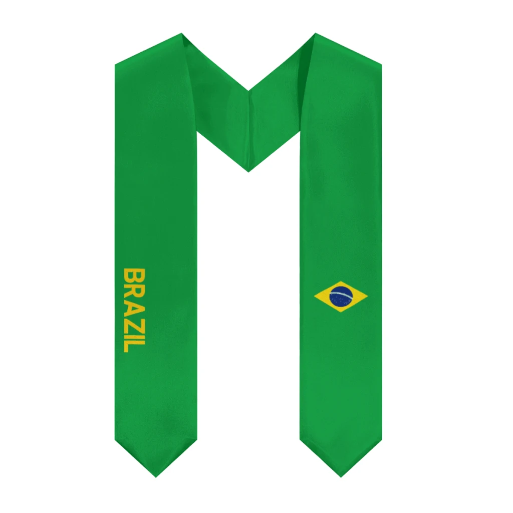 

More design Graduation shawl Brazil Brasil & United States Flag Stole Sash Honor Study Aboard International Students