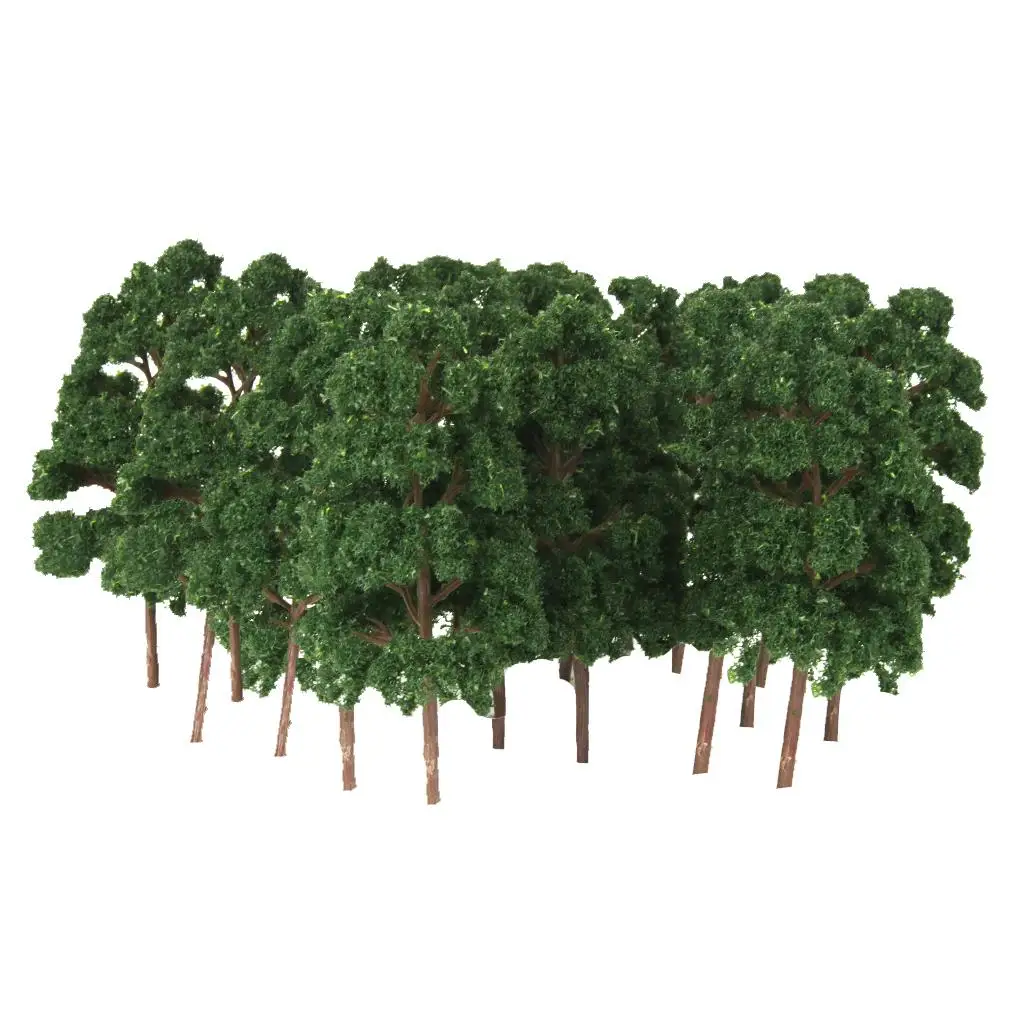 

20Pcs Model Abies Holophylla Tress Train Railroad Scenery 0 Dark