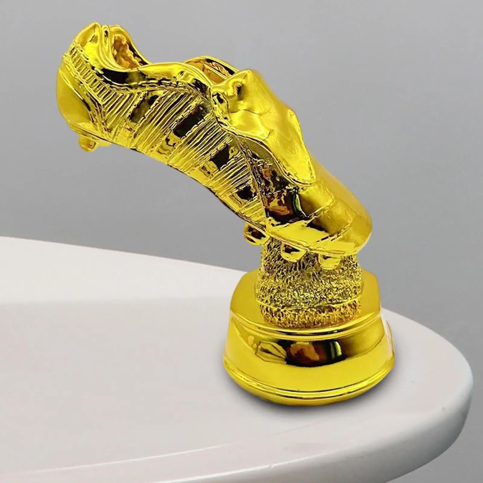 Golden Boot Soccer Trophy Decorative Birthday Gift Resin Trophy for Bookshelf Home Decoration Living Room Cabinet Party Favors