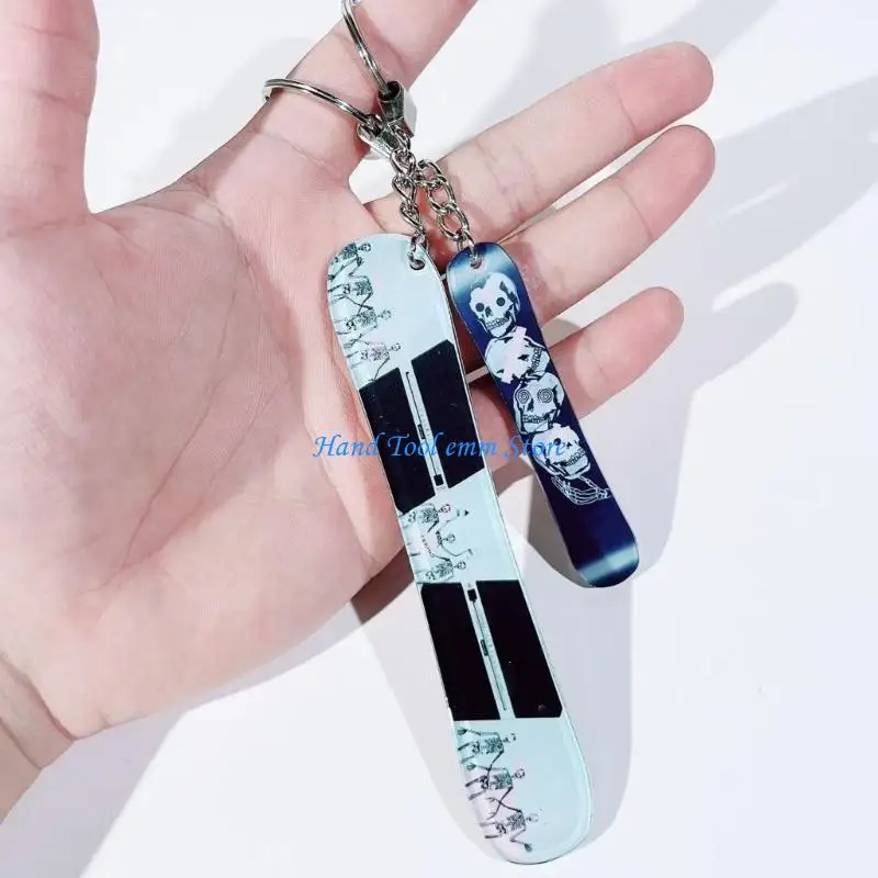 H37F شاتيربروف تزلج كيرينغ صغيرة على الجليد سلسلة مفاتيح مصنوعة من الأكريليك المحمولة مفتاح ملحق لعشاق الرياضة والطلاب #2