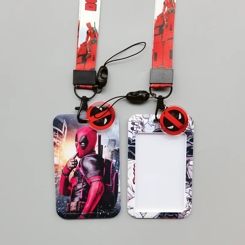 Movie Figures Anime Deadpool Lanyard Neck Strap for Keychain IDCard Cover Badge Holder Phone Hang Rope Keyring Accessories Gifts