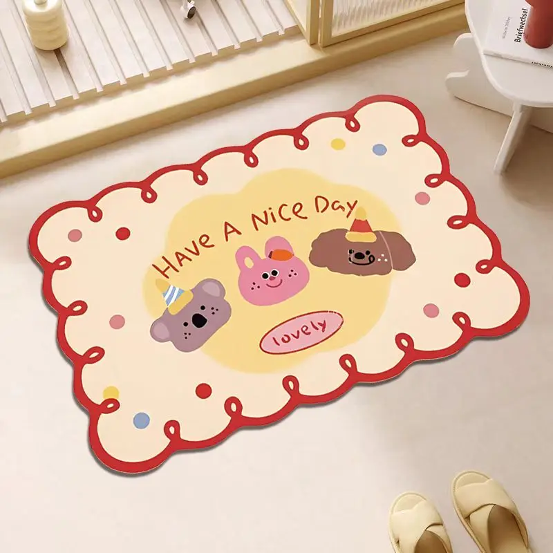 New cartoon ins wind diatom mud carpet bathroom non-slip absorbent foot mat kitchen bedroom home wear-resistant floor mat