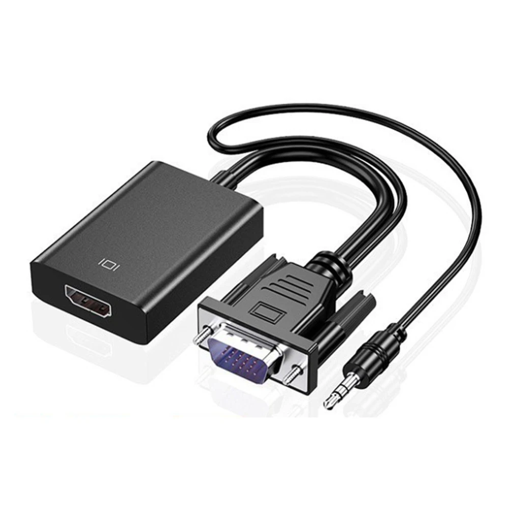 Full HD 1080P VGA To HDMI-Compatible Converter Adapter Cable With Audio USB Power Supply With Micro USB Charging Port