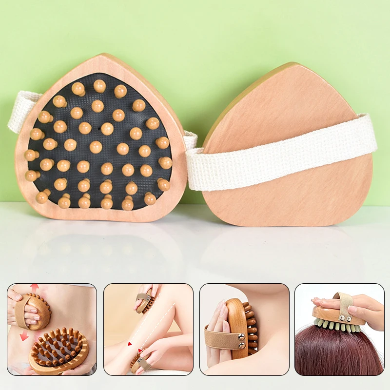 

1Pcs Body Anti Cellulite Brush Soothing Wooden Essential Oil Spa Air Cushion Massage Hair Comb Scalp Massage Brush Body Massager