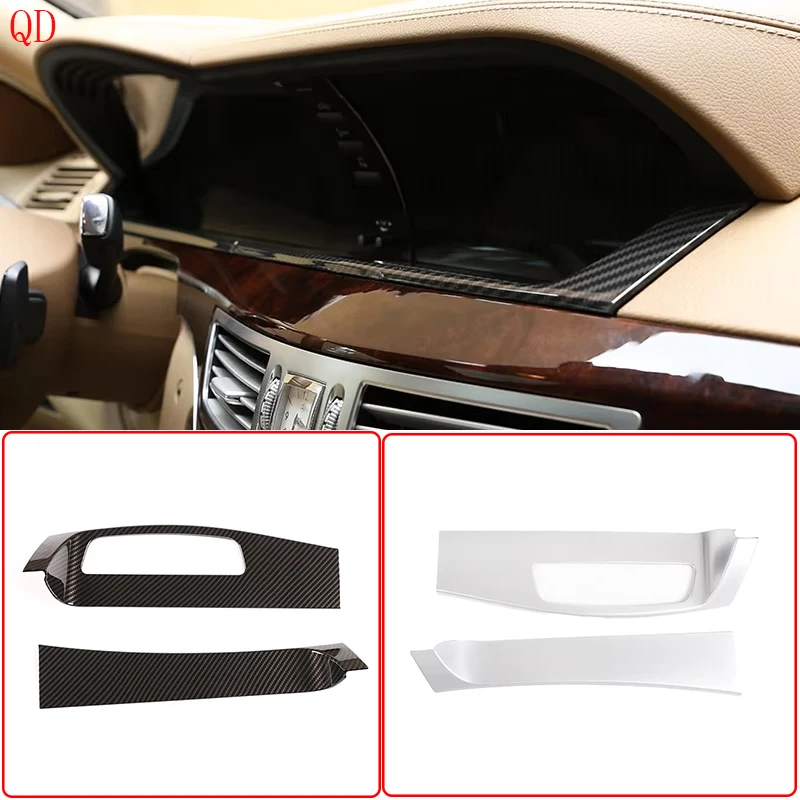 

For Mercedes-Benz S-Class W221 2008-2012 ABS carbon fiber car dashboard under panel decorative sticker interior accessories LHD