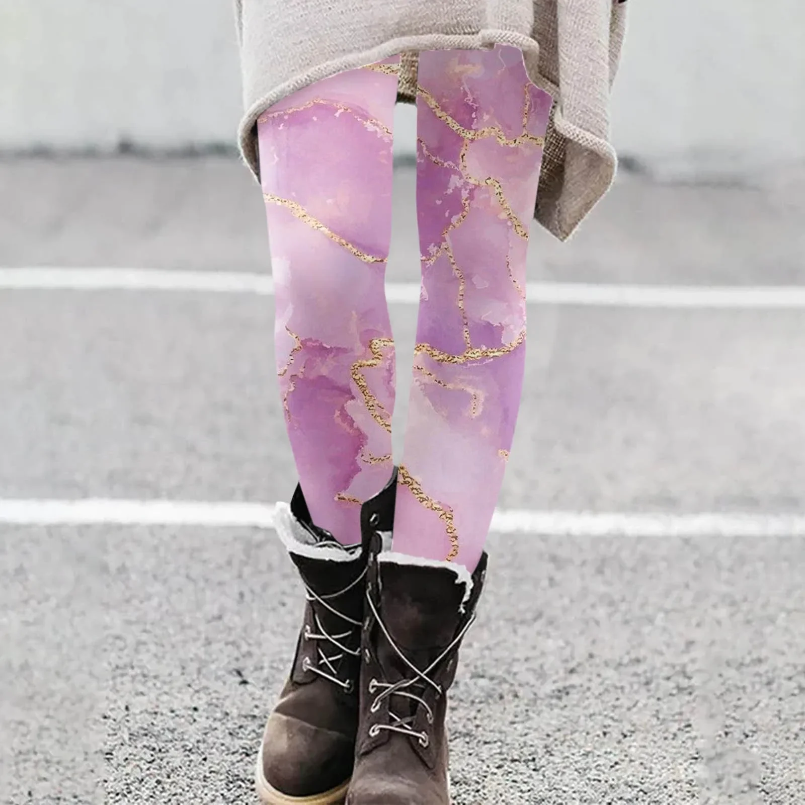 Leggings de cintura alta para mujer, pantalones con estampado 3D de galaxia púrpura brillante, universo estrellado, Fitness, moda, Top ventas