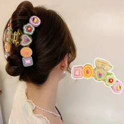 Colorful Dopamine Hair Claw Hairpins for Girls Women Korean Sweet Simple Irregular Hair Clips Headwears Fashion Design