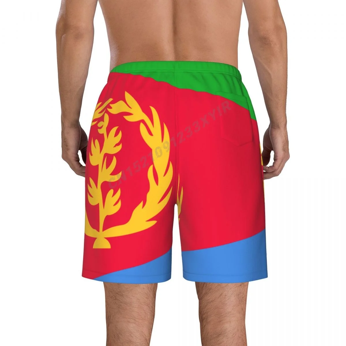 Summer Men\'s Eritrea Flag Eritrean Fans Beach Pants Shorts Surfing M-2XL Polyester Swimwear Running