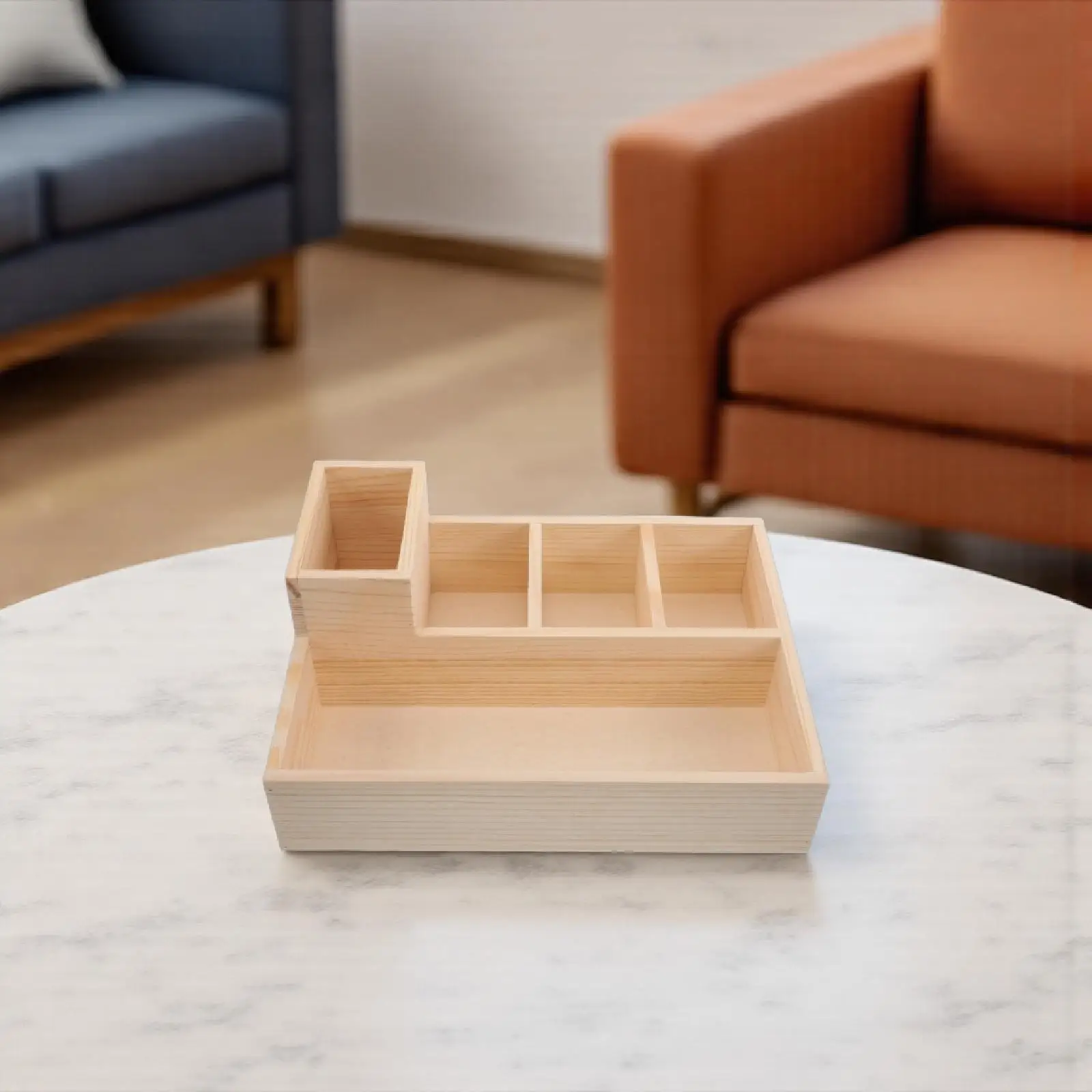 

Wooden Storage Box With Dividers Multi Compartment Organizer For Tea Bags Cosmetics Crafts Office Bedroom Living Room