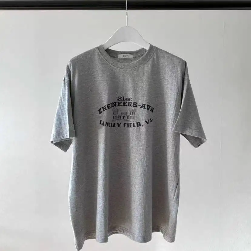 

South Korea 2025 Summer New Cotton Round Neck Letter Ladylike Temperament Versatile Simple and Fashionable Short Sleeved T-shirt