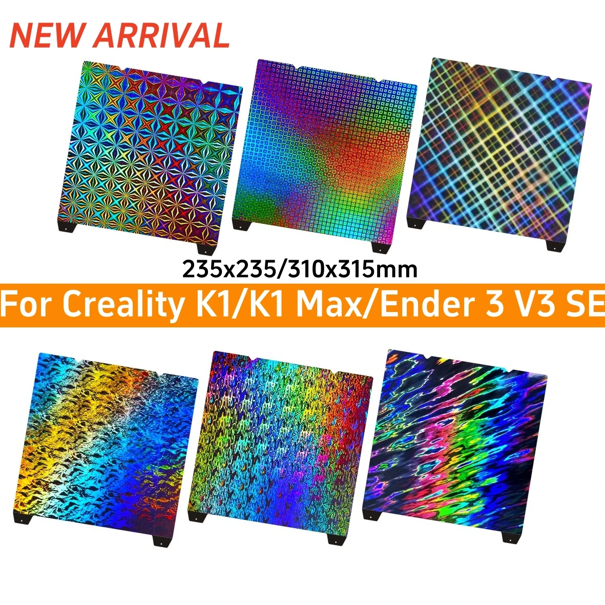 

Для Creality K1C/K1/K1 MAX/Ender3 V3 KE/310X315 мм PEI Встроенная пластина 235X235 мм Для Ender 3 V3 Se/Ender 3 S1 PRO/Ender-5 S1