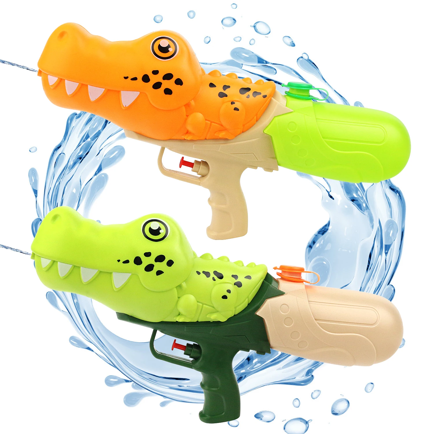 

Cartoon crocodile water gun children's toy, beach water play single nozzle crocodile water gun, water fight swimming pool toy